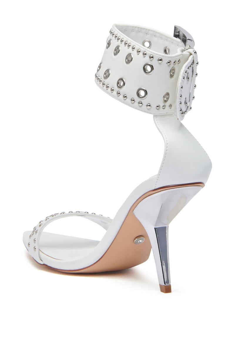AZALEA WANG LOBELIA WHITE HARDWARE DETAIL SANDAL