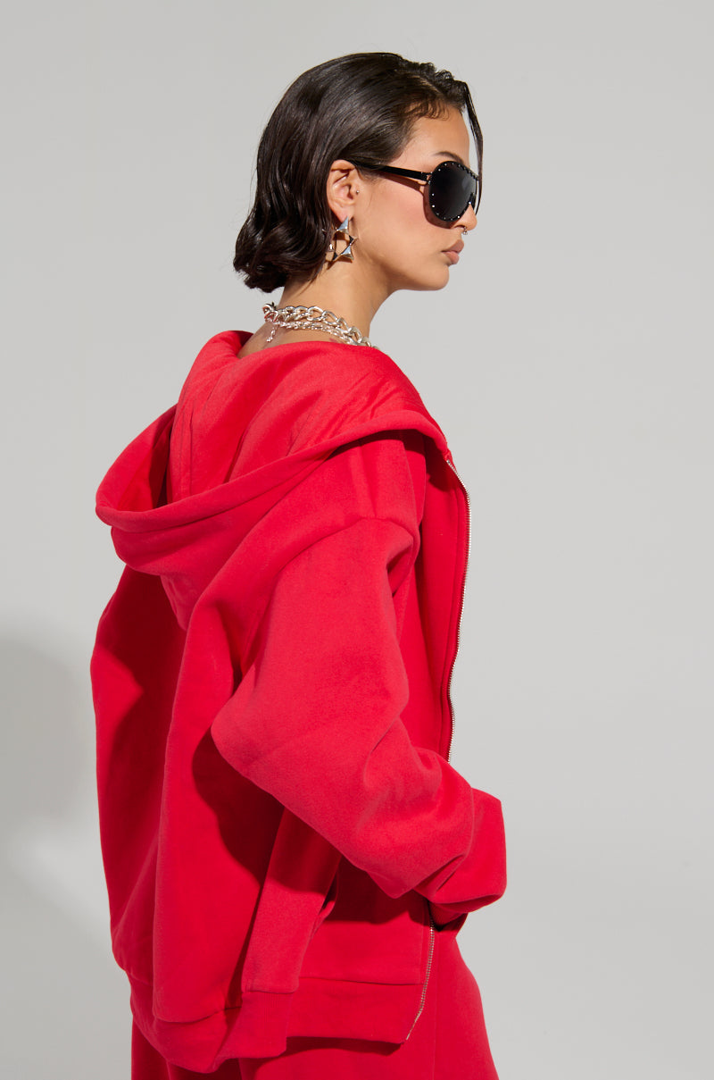 LOVER OVERSIZED ZIP UP SWEATSHIRT