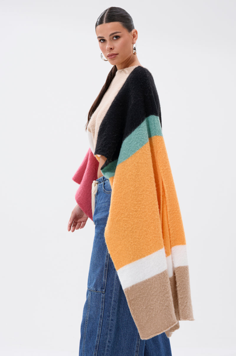 I LIKE IT LIKE THAT CROP ABSTRACT SWEATER