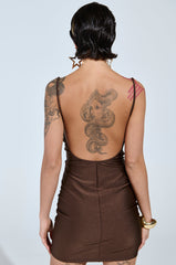 JUST GO WITH IT SATIN MINI DRESS