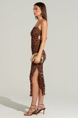 ISLA LEOPARD PRINT MIDI DRESS