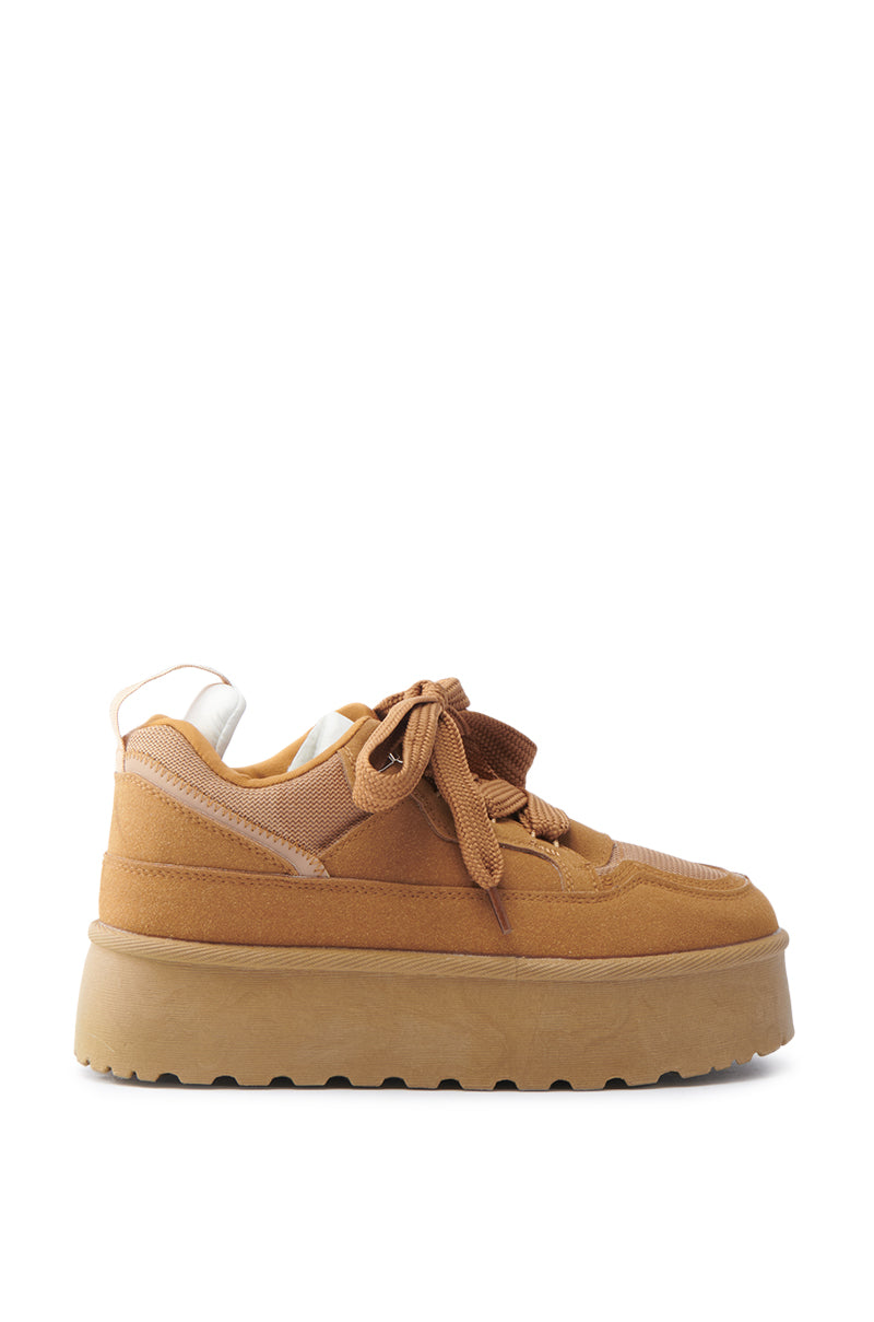 POPULARITY CHESTNUT FLATFORM SNEAKER