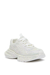 PRINCESS WHITE EMBELLISHED SNEAKER