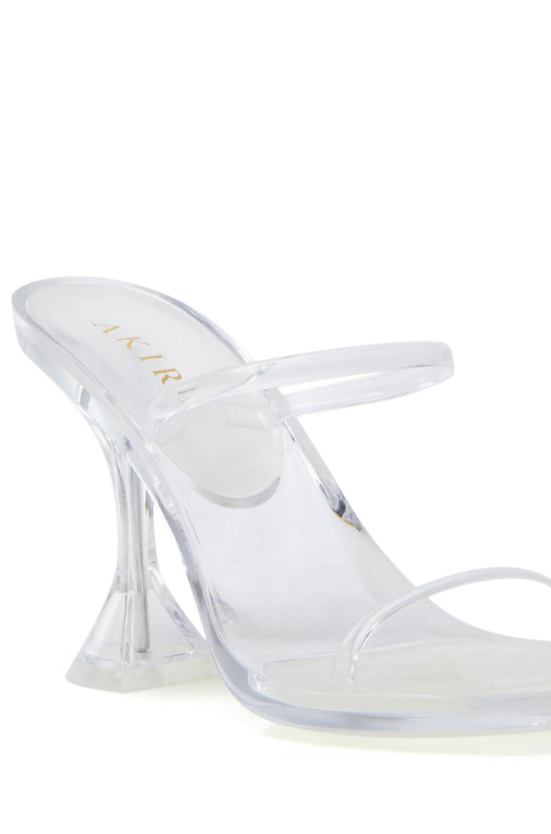 AZALEA WANG QUIRON CLEAR PVC CHUNKY HEEL SLIP ON SANDAL