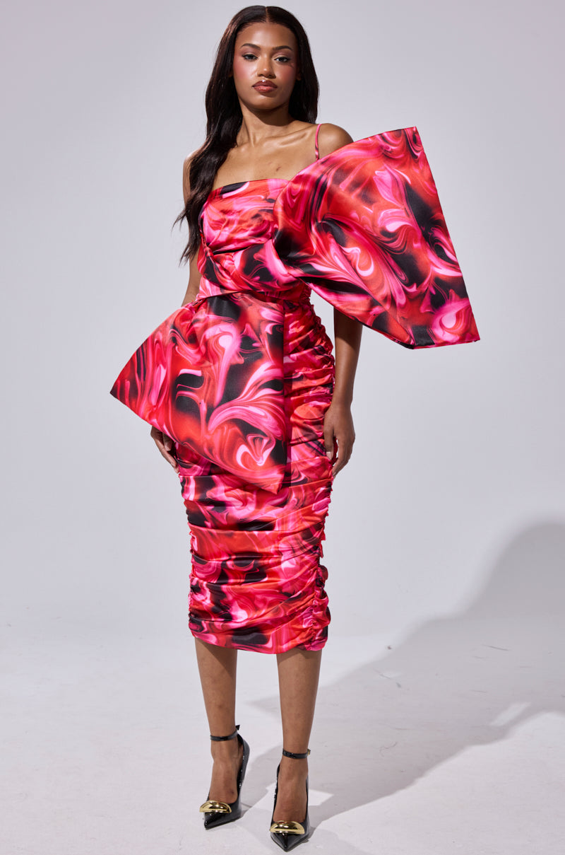 ONE OF ONE BOW MIDI DRESS