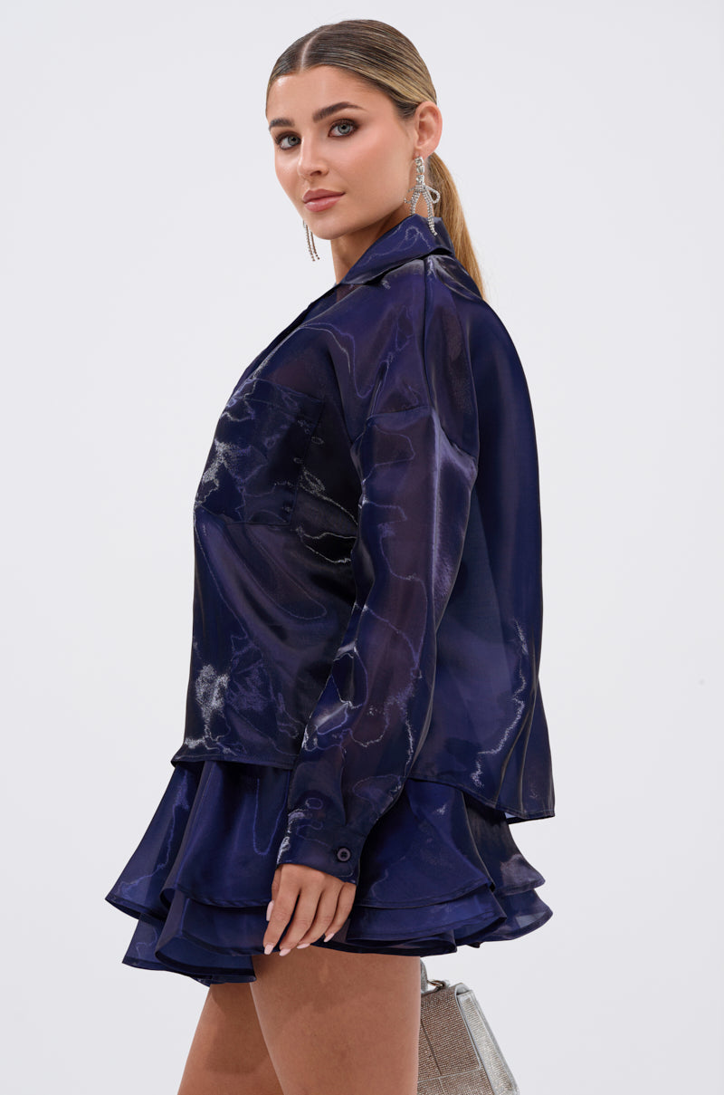 CRAZY IN LOVE BUTTON DOWN BLOUSE