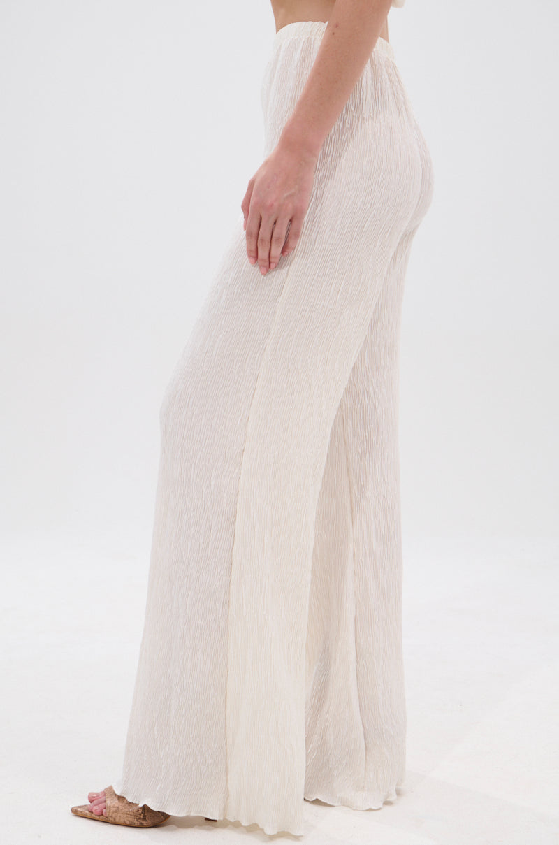 OLIVIA PLISSE PANT IN WHITE