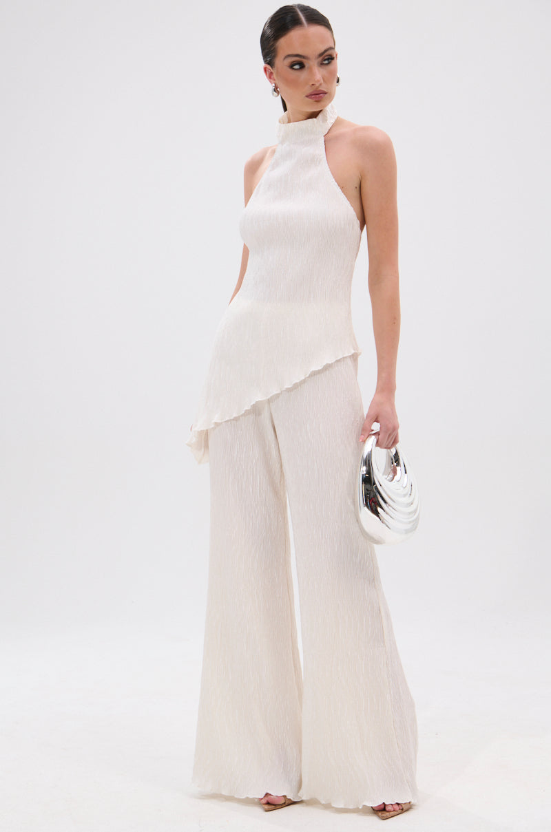 OLIVIA PLISSE PANT IN WHITE