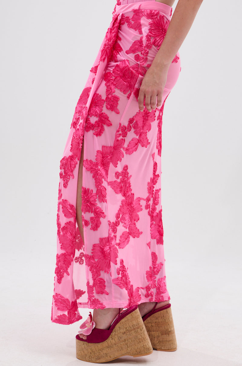 FLOWER GIRL MESH MAXI SKIRT