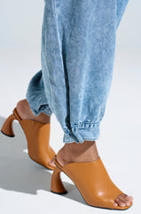 AZALEA WANG TAN SLIP ON MULE SANDAL