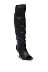AZALEA WANG SIZANI BLACK WEDGE SLOUCHY BOOT