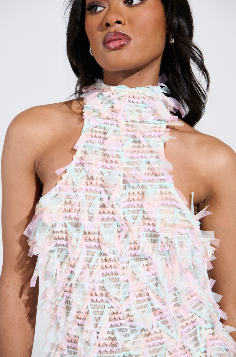 IT FACTOR MESH MAXI DRESS IN PINK