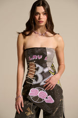 COURT SIDE STUNNER RHINESTONE CORSET