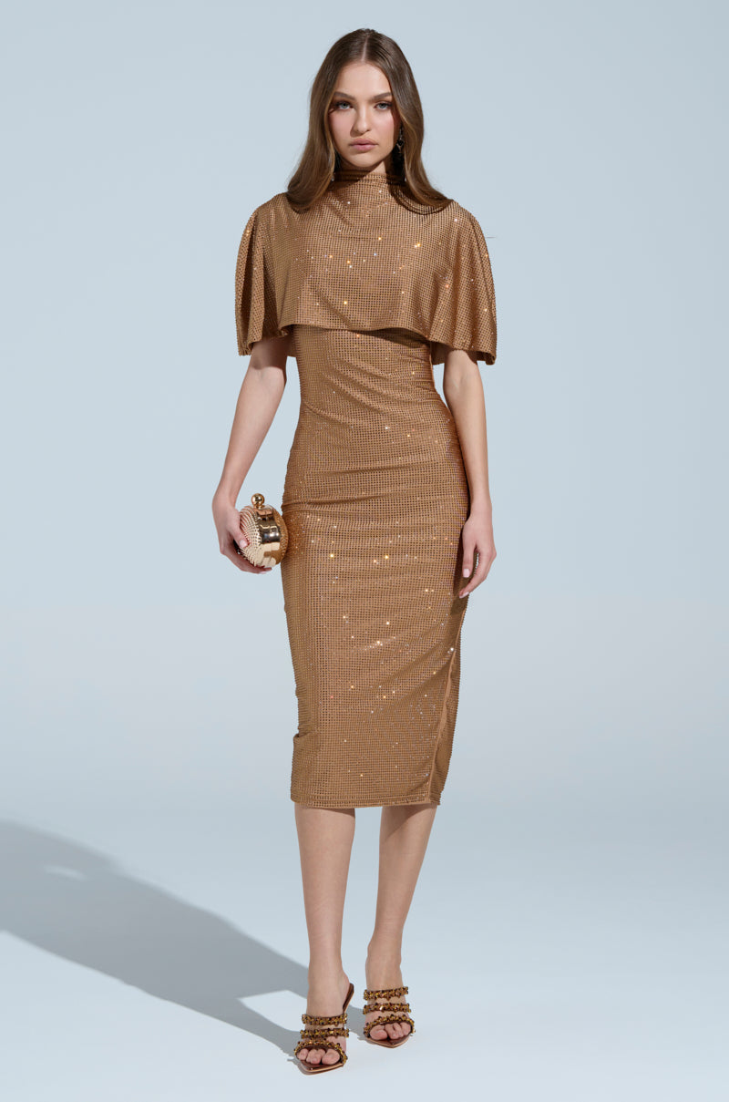 DREKE SAID IT BEST RHINESTONE MIDI DRESS