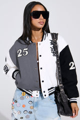 NOT YOUR BABE EMBROIDERED BOMBER