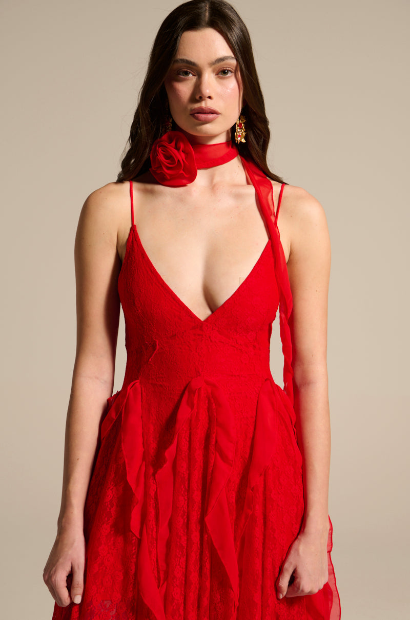 MISS AMERICANA RUFFLE DRESS AND NECKLACE SET