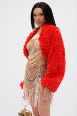 FIRED UP CHIFFON SHRUG