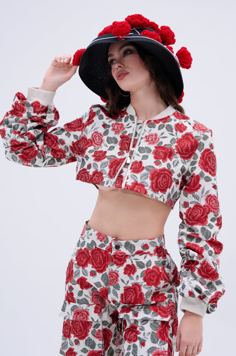 FULL OF ROSES CROPPED BOMBER