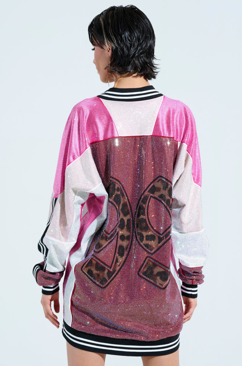 ONLY THE COOLEST RHINESTONE JERSEY DRESS