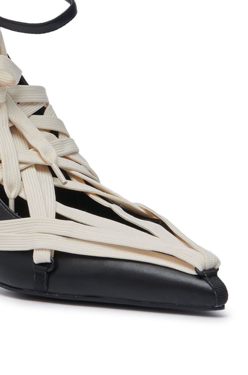AZALEA WANG TELWONE LACES DETAIL PUMP