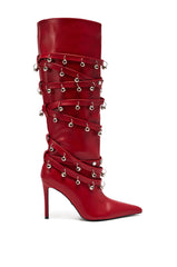 AZALEA WANG TIMPANI RED WESTERN FRINGE STILETTO BOOT