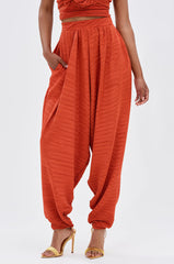 MAYAH WIDE LEG PLISSE PANT IN RED