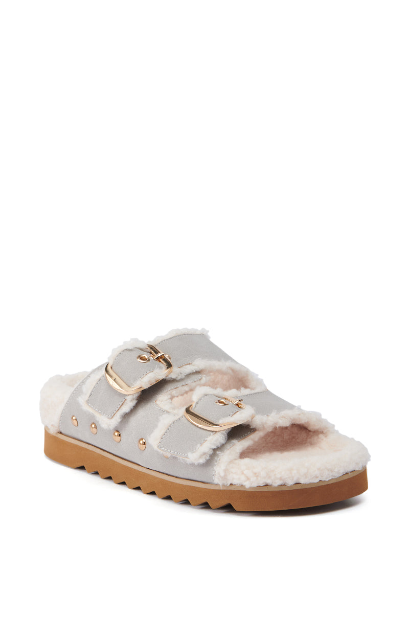 AZALEA WANG TRESOR GREY FUZZY SANDAL