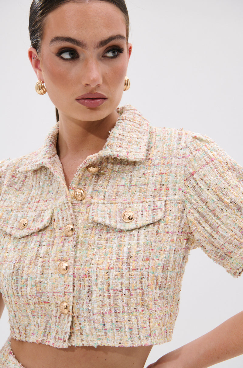 EVERY BIT OF PRETTY TWEED BUTTON DOWN
