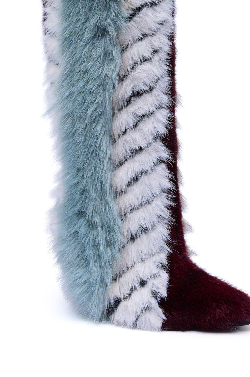 AZALEA WANG UPSELLA BLUE MULTI STILETTO BOOT