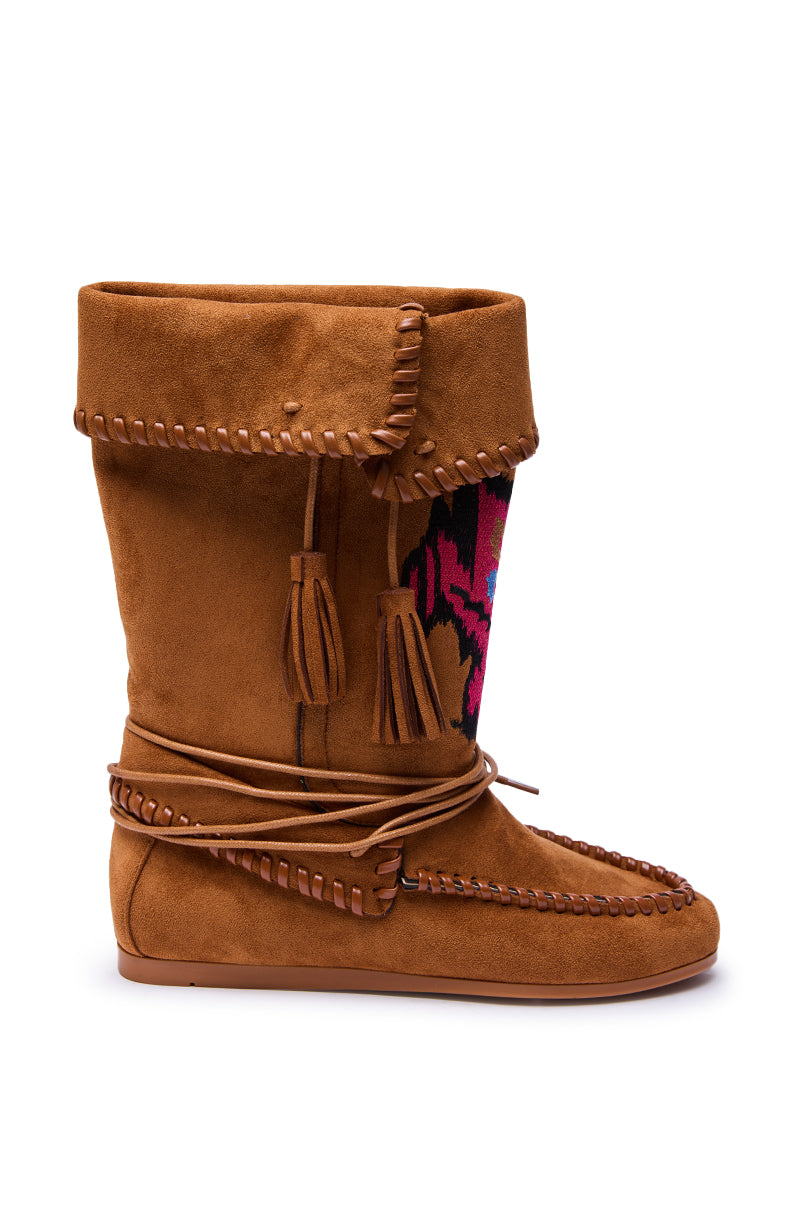 AZALEA WANG WERET CHESTNUT FLAT BOOTIE