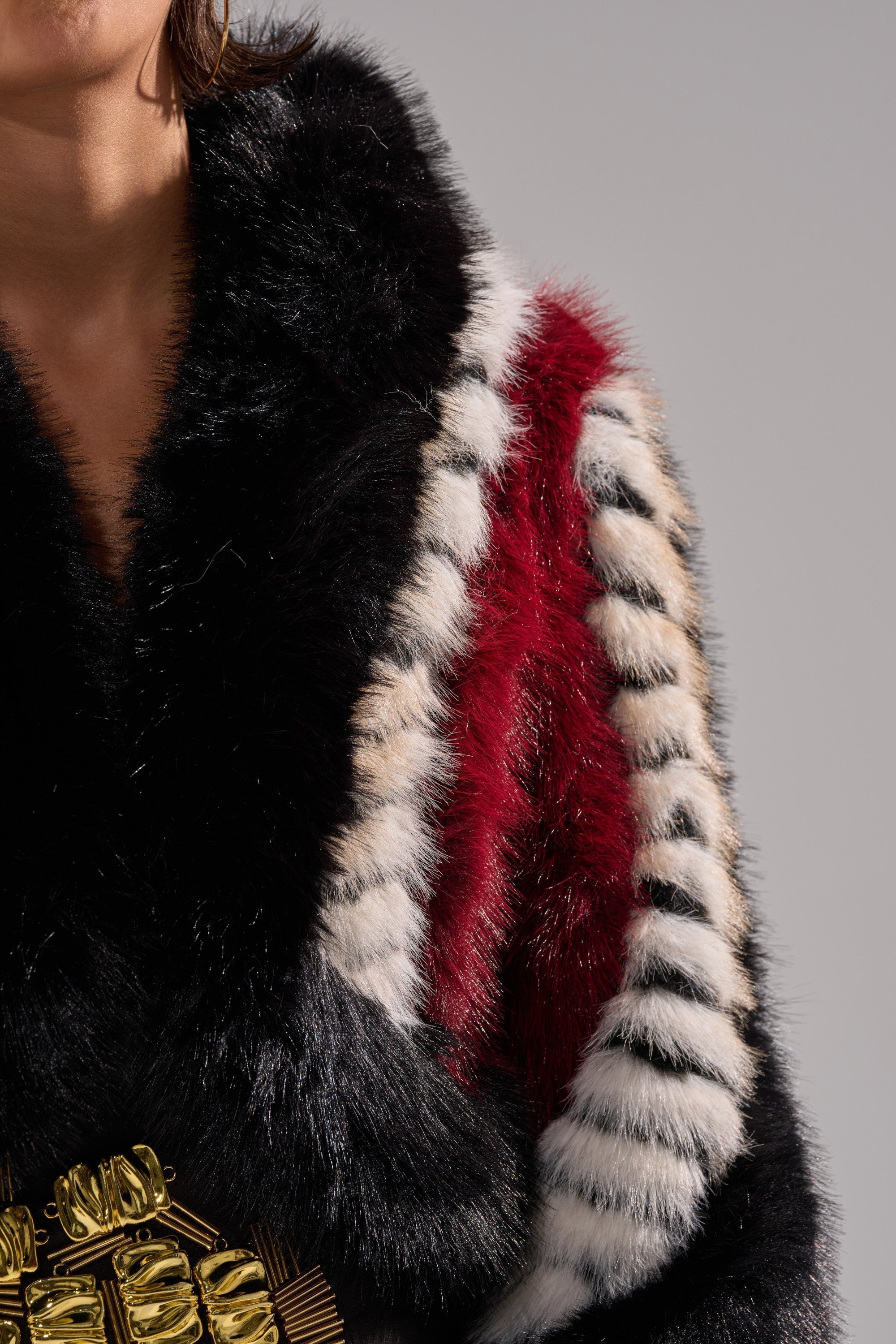 HARD TO FIND PANELED FAUX FUR