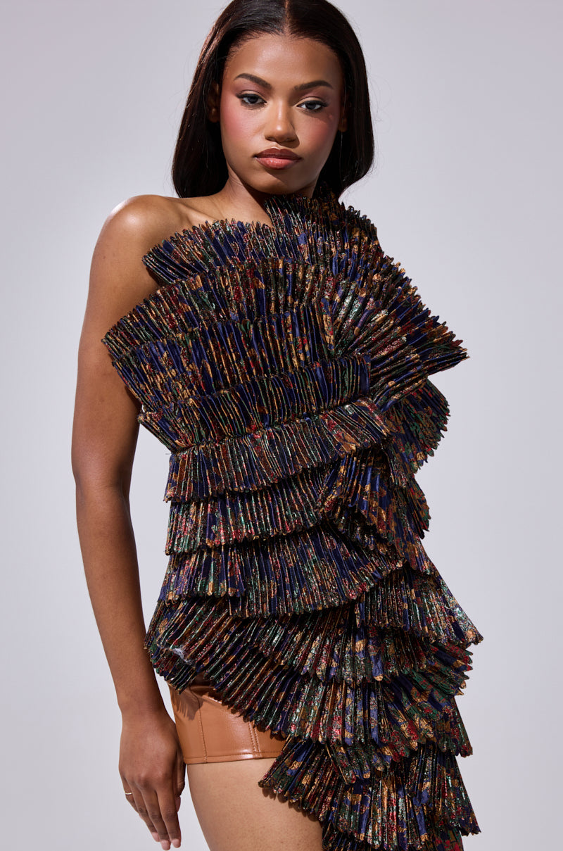 LUST FOR LIFE ASYMMETRICAL BROCADE TOP