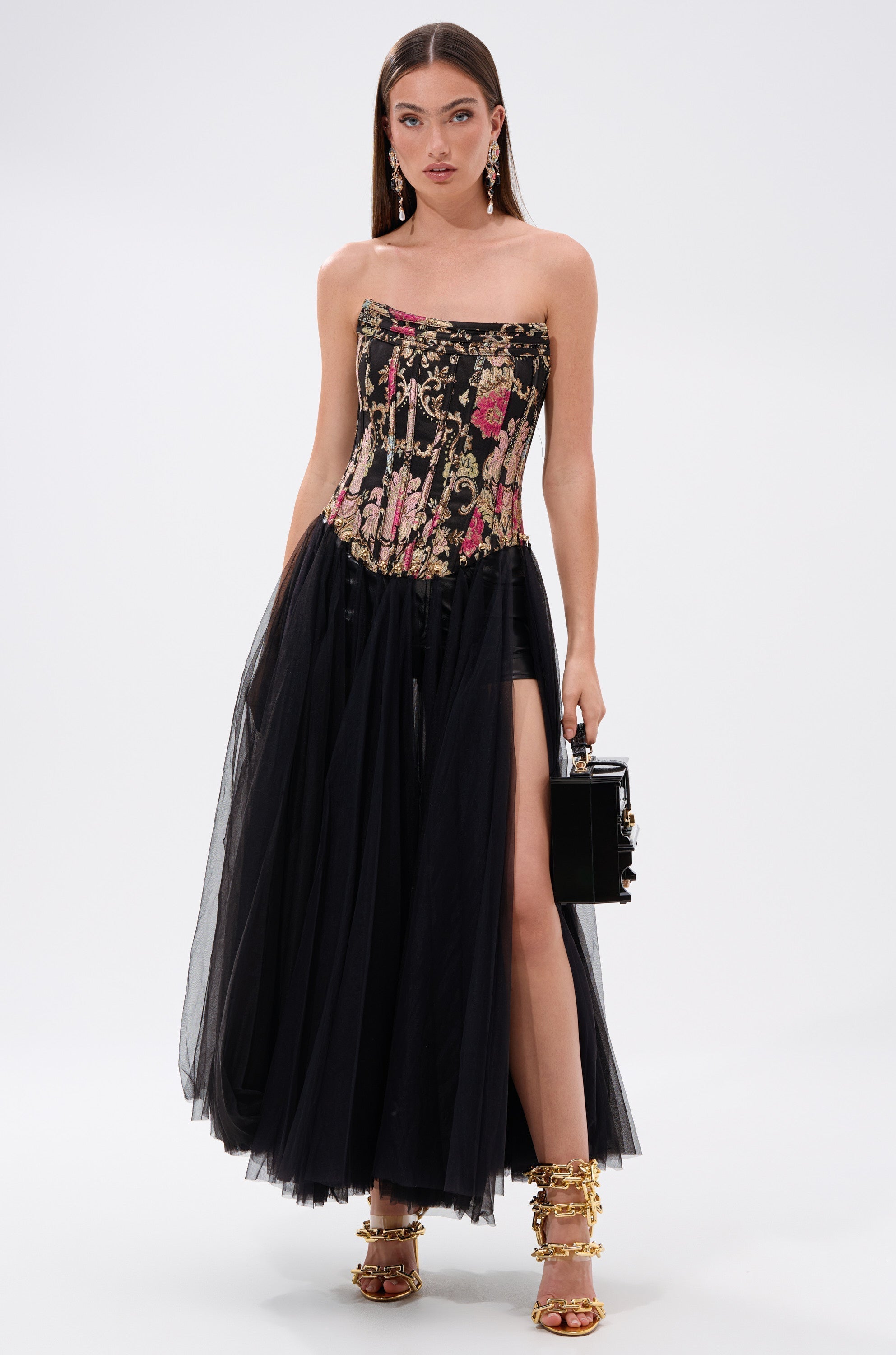ROYAL TULLE TRIM CORSET TOP