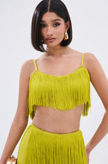 OH SO FRINGE TOP IN GREEN
