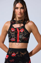 OMG LACE TANK WITH EMBELLISHMENTS