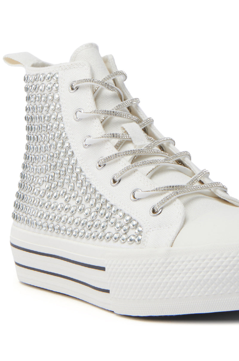 AZALEA WANG ZAFRINA WHITE HIGH TOP SNEAKER