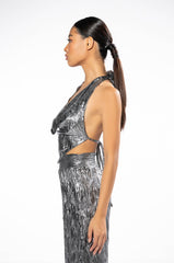 ABOVE ALL METALLIC CROP TOP