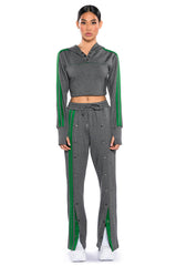 ACQUAINTED SNAP FRONT WIDE LEG SWEATPANT