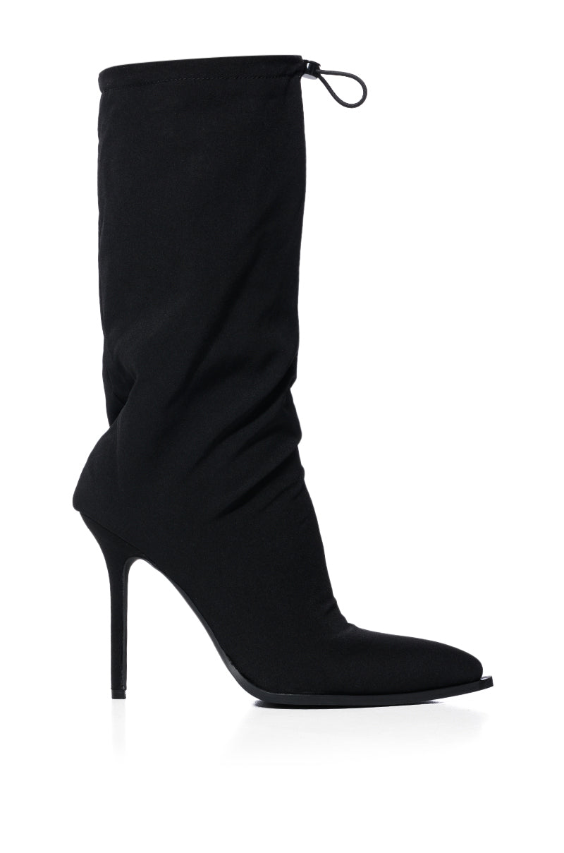 AZALEA WANG ARIELLA SLOUCH STILETTO BOOTIE IN BLACK