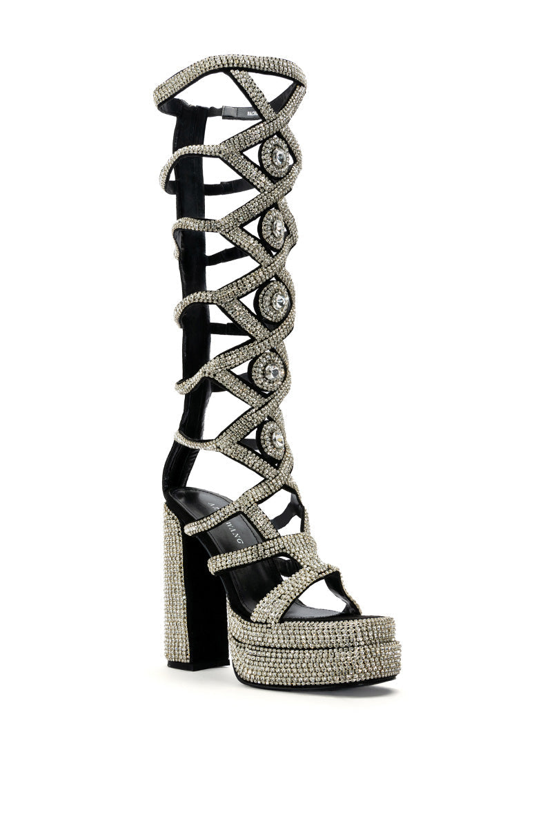 AZALEA WANG BACHELOR BLING STRAPPY SANDAL IN SILVER