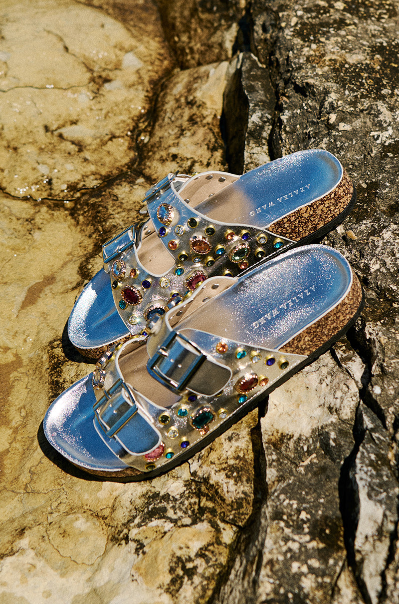 AZALEA WANG BAYLEAVES SILVER EMBELLISHED SANDAL