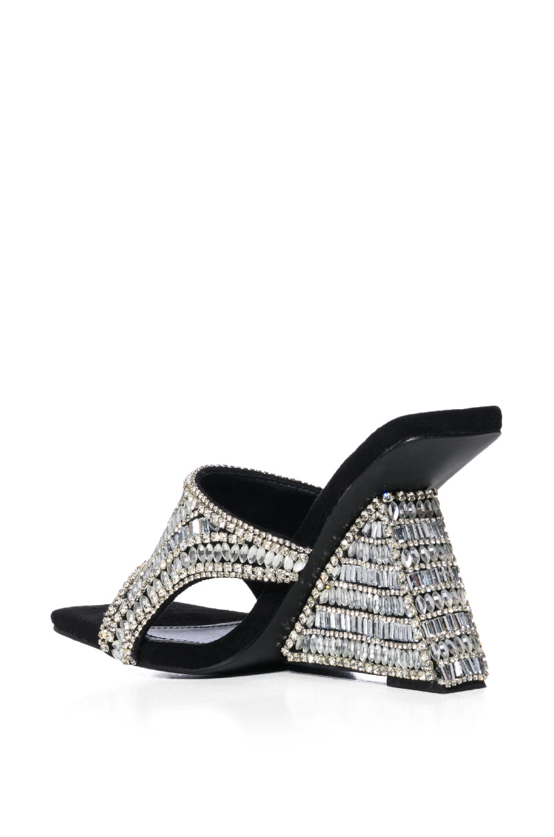 AZALEA WANG BESIMA SILVER EMBELLISHED WEDGE SANDAL