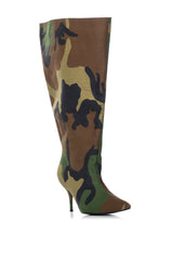 AZALEA WANG BRIGHTEN CAMO BUCKET BOOTIE IN BROWN