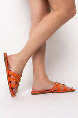 AZALEA WANG CAUGHT IN A DREAM FLAT SANDAL IN ORANGE
