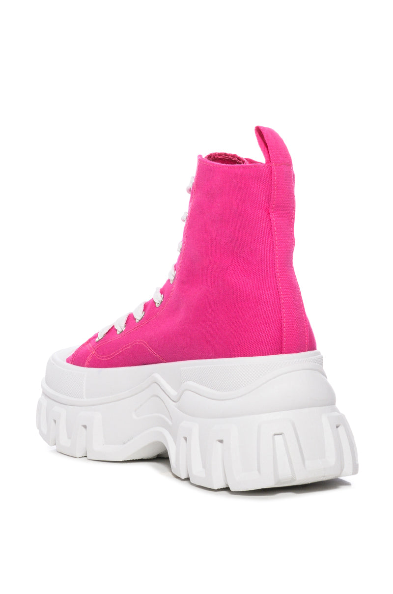 AZALEA WANG CHANEY HIGH TOP SNEAKER IN FUCHSIA