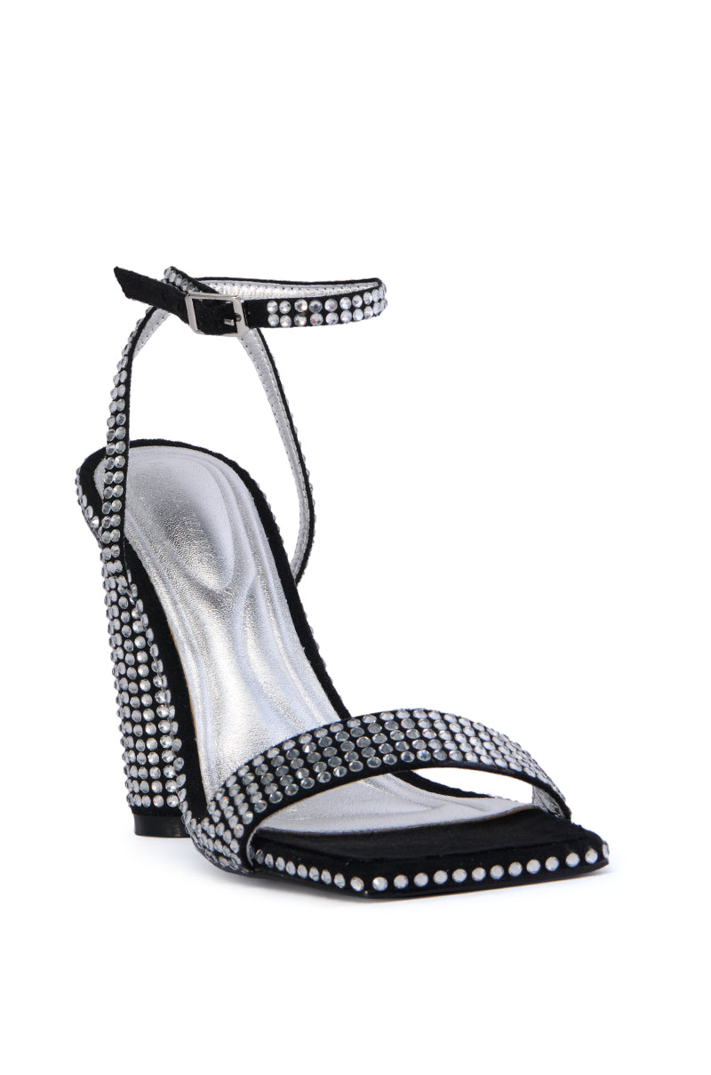 AZALEA WANG COLDEN BLACK EMBELLISHED SANDAL