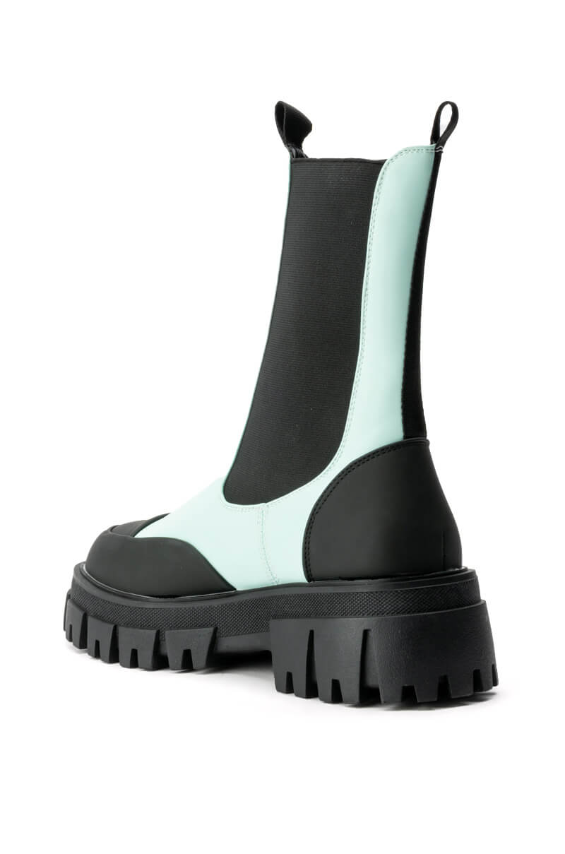AZALEA WANG GENEVIEVE FLATFORM BOOTIE IN BLUE