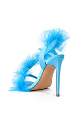 AZALEA WANG GRAPEFRUIT TULLE STILETTO SANDAL IN BLUE