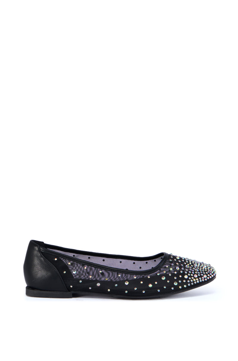 AZALEA WANG HENLEE BLACK RHINESTONE FLAT