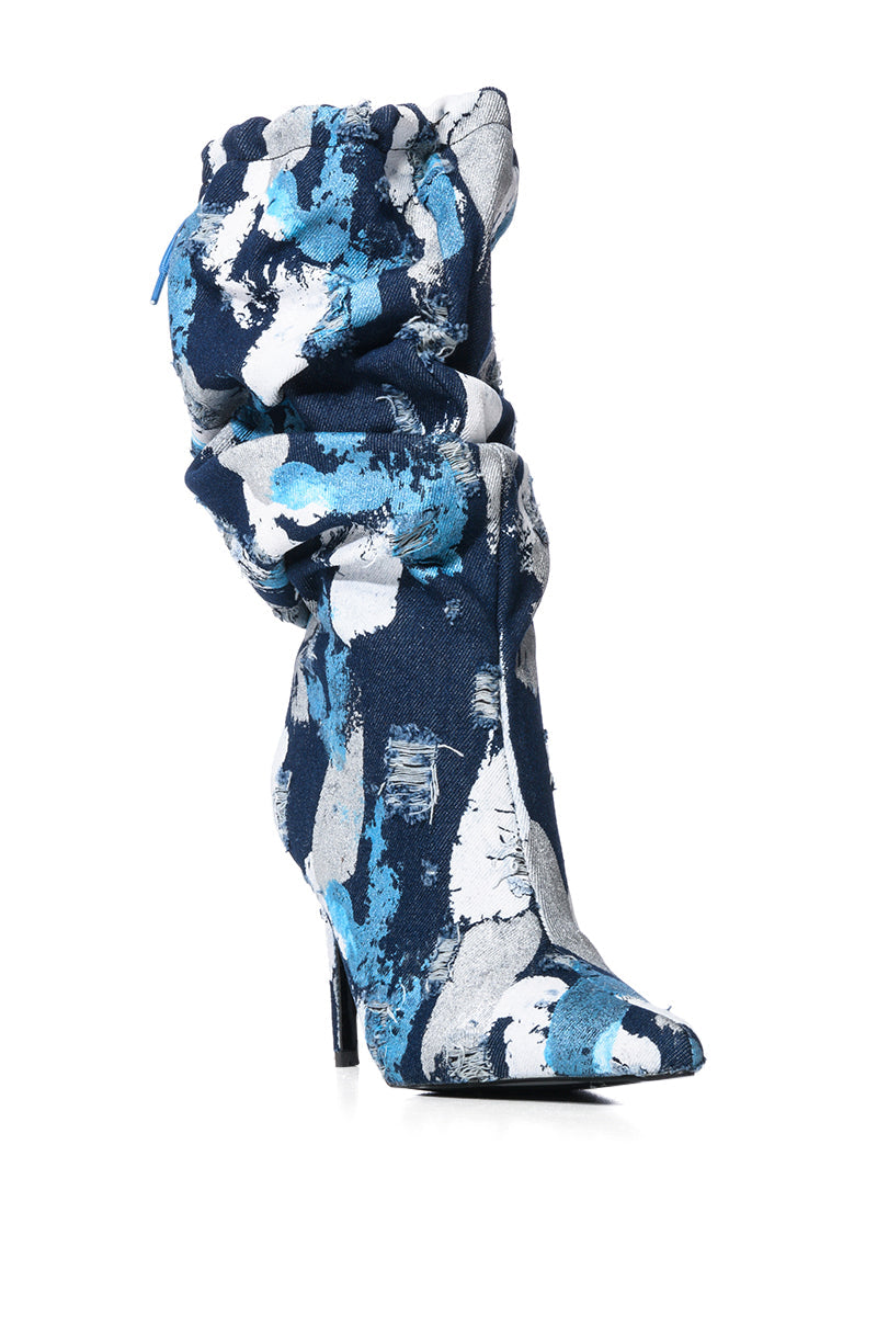 AZALEA WANG JAYCEE MULTI PAINT STROKE DETAIL BOOT